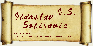 Vidoslav Sotirović vizit kartica